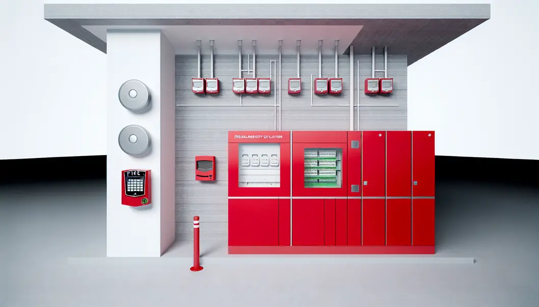 Hệ thống báo cháy trong tòa nhà thương mại hiện đại.