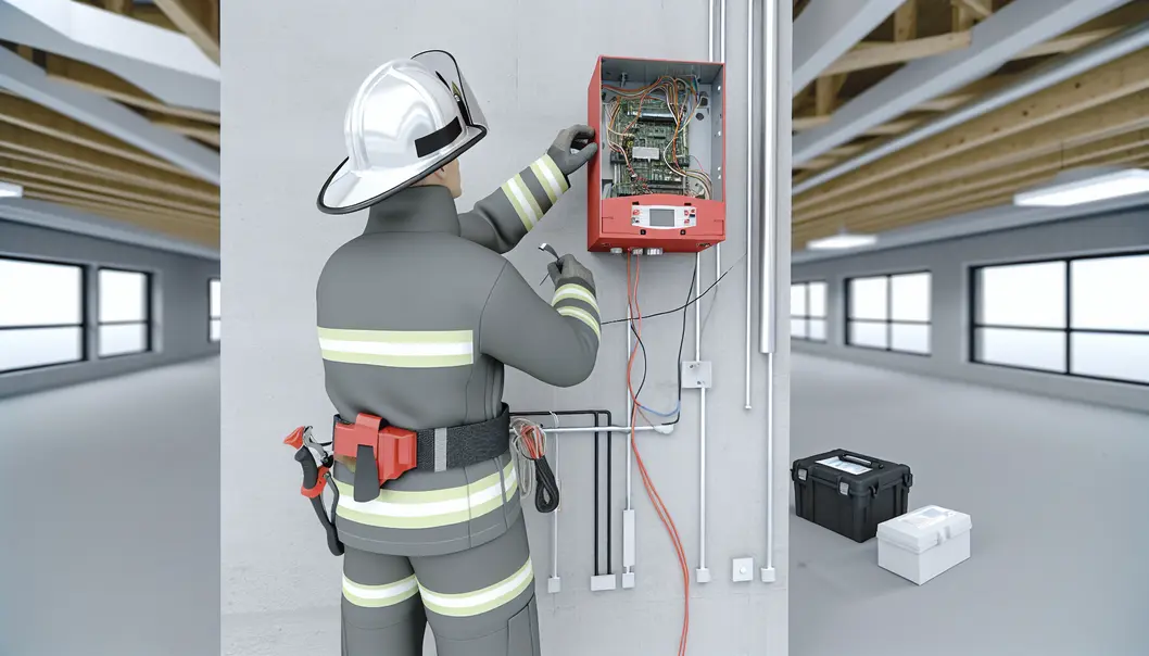 Hệ thống báo cháy trong tòa nhà thương mại hiện đại.