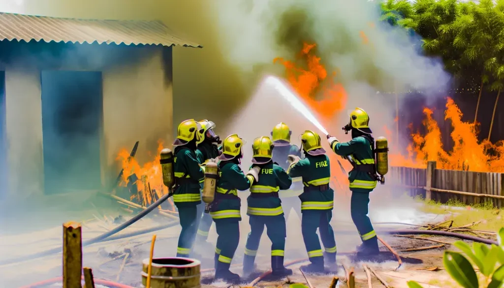 Tòa nhà hiện đại với hệ thống phòng cháy tiên tiến.