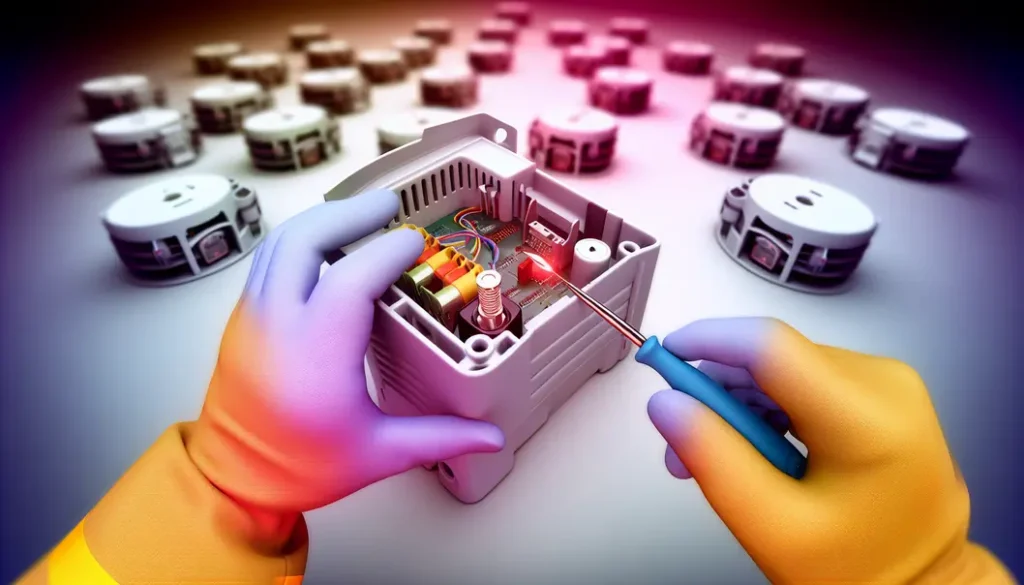 Hệ thống báo cháy không dây FireSmart hoạt động trong một tòa nhà hiện đại.