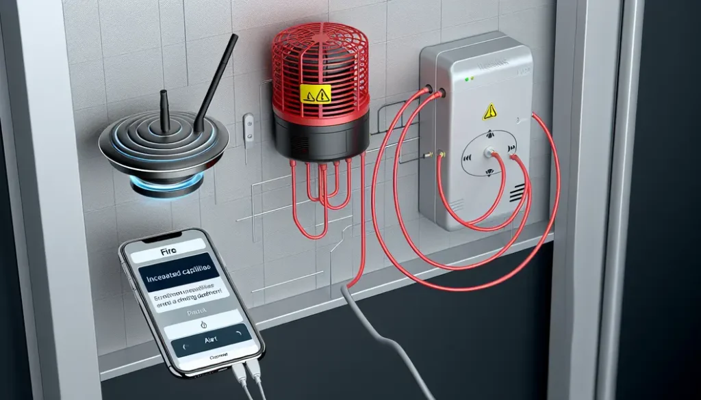 Tổng quan hệ thống FireSmart với thiết bị ngoại vi trong tòa nhà hiện đại.