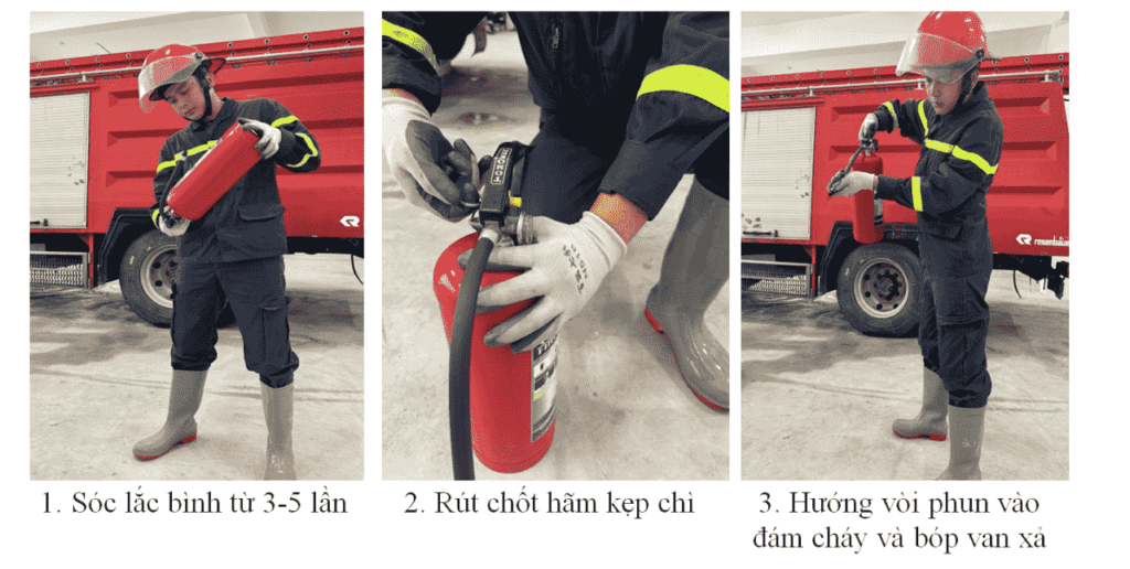 Hướng dẫn sử dụng bình bột chữa cháy xách tay