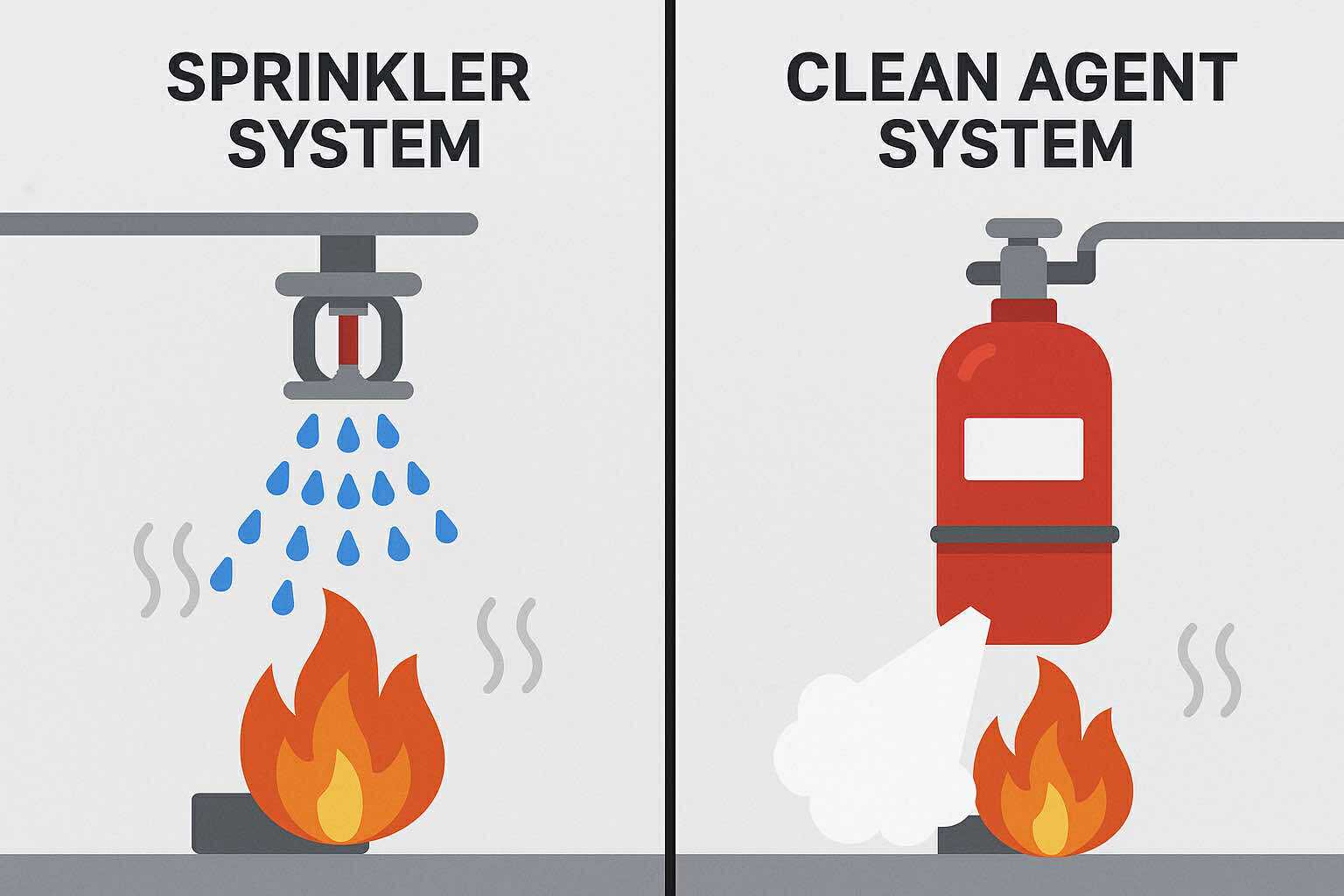 So sánh hệ thống chữa cháy Sprinkler và hệ thống khí sạch